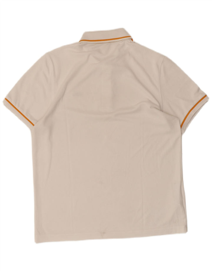 Camisa polo masculina LACOSTE poliéster branco médio