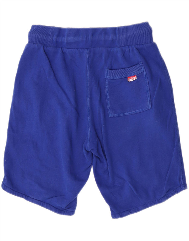 Superdry Mens Graphic Sport Shorts Médio Azul Algodão