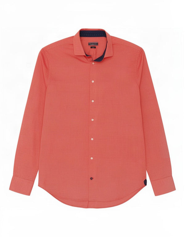 Camisa masculina Tommy Hilfiger Slim Fit tamanho 41 16 grande algodão rosa