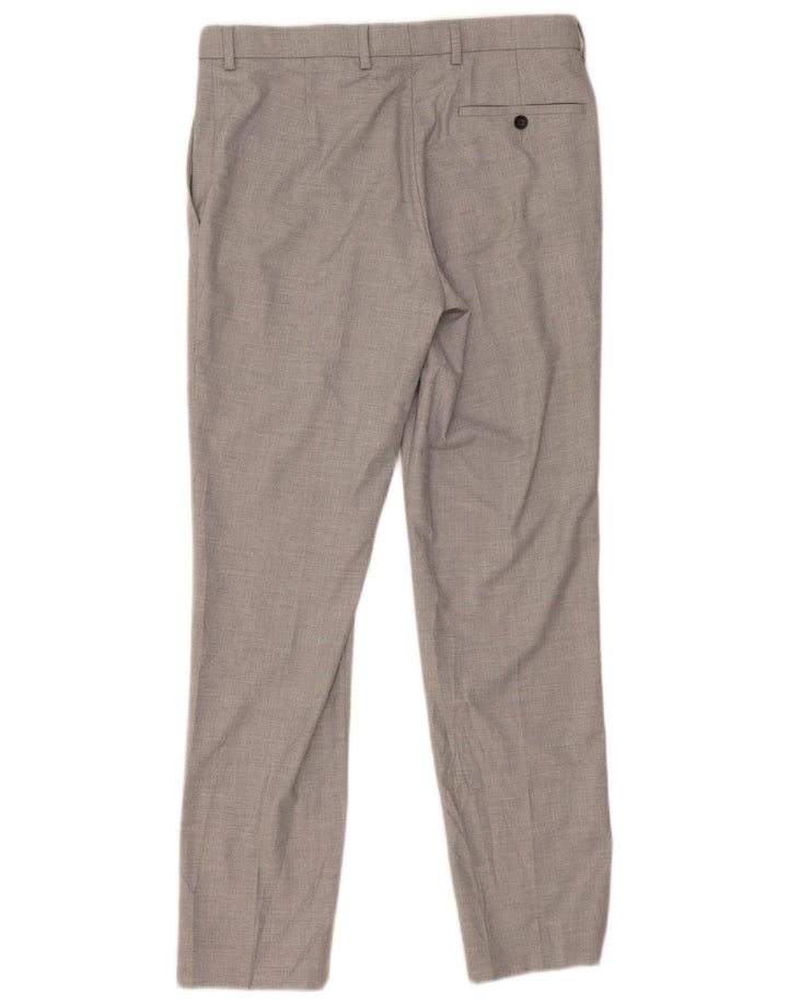 Calça masculina Marks & Spencer Slim Suit W32 L31 cinza poliéster clássico