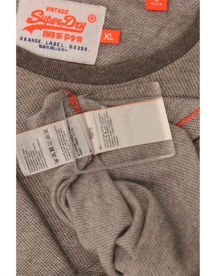 Top masculino Superdry manga comprida XL algodão cinza