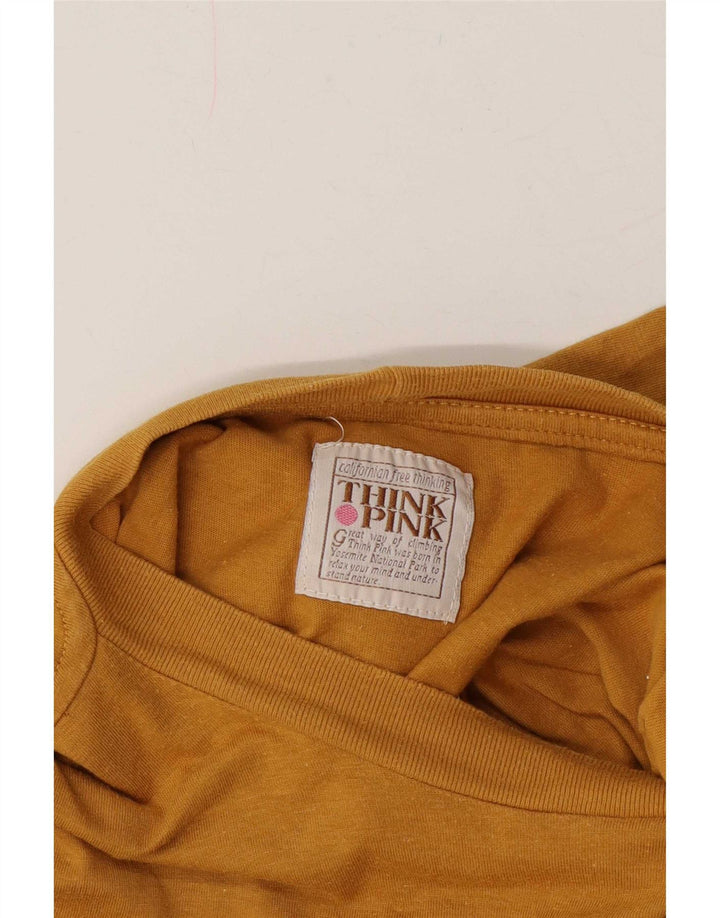 Camiseta masculina Think Pink Top grande amarelo