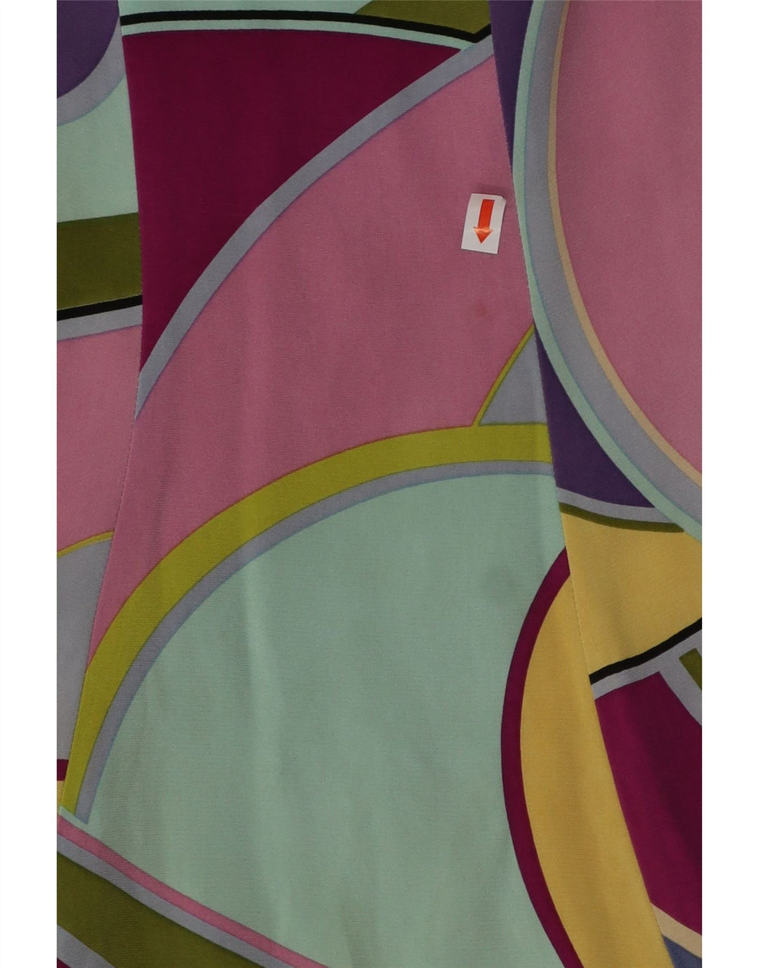 Saia evasê feminina KAREN MILLEN Reino Unido 10 pequena W30 multicolorida geométrica