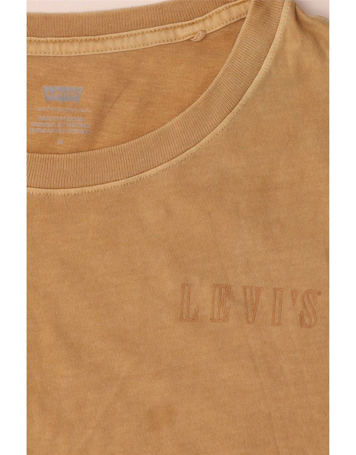 Camiseta feminina Levi's UK 14 algodão bege médio