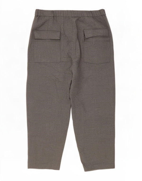Zara Calça capri feminina de cintura alta XL W32 L22 cinza poliéster
