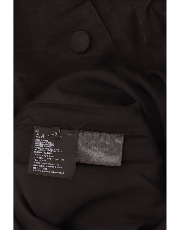 Prada vestido feminino manga 3/4 com bainha IT 40 pequeno preto Cupro