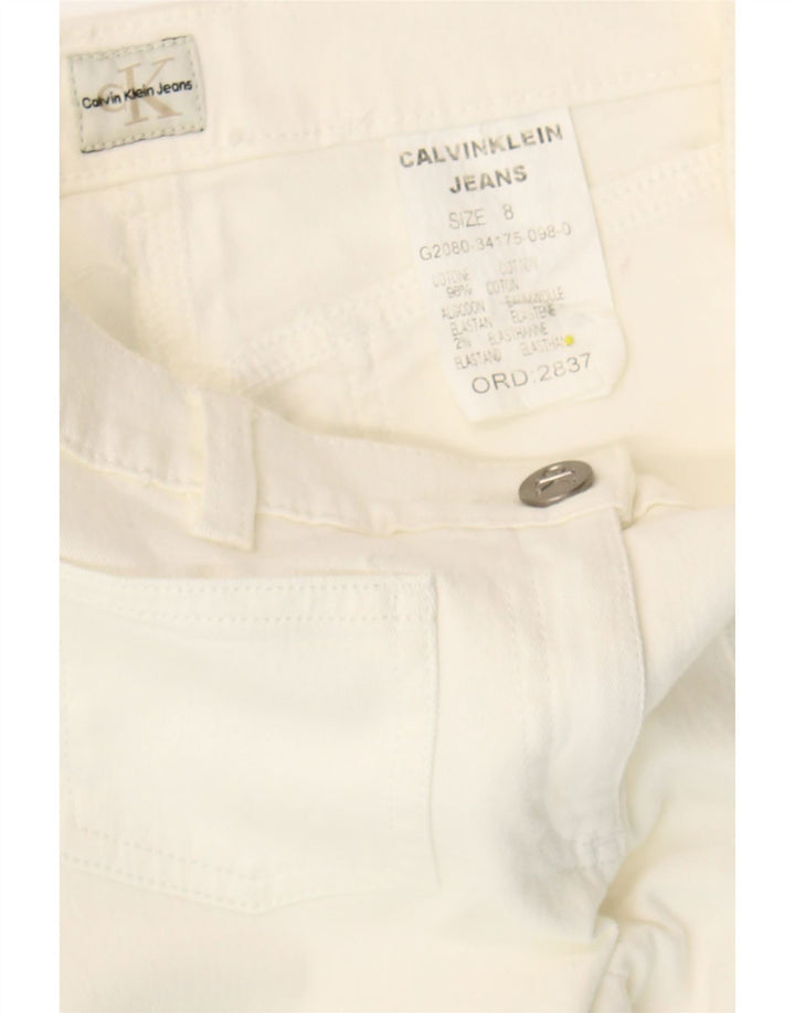 CALVIN KLEIN Girls Bootcut Jeans 7-8 Years W22 L23 White Cotton Vintage Calvin Klein and Second-Hand Calvin Klein from Messina Hembry 