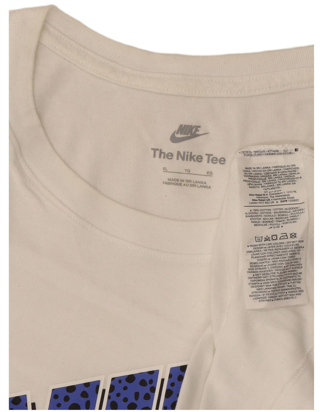 Camiseta Nike masculina gráfica Top XL algodão branco