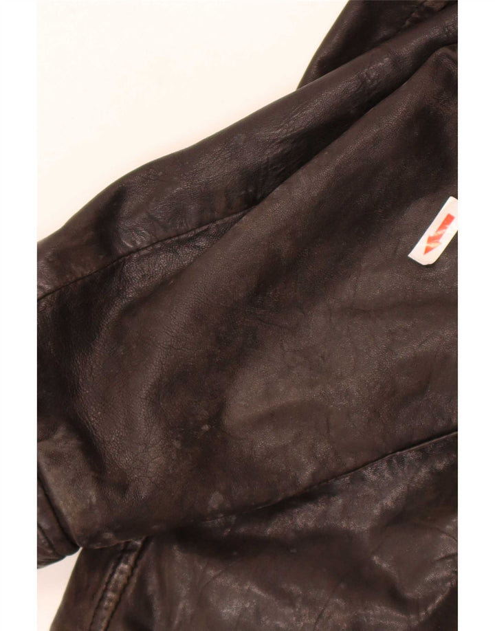Jaqueta bomboogie masculina de couro Racer Reino Unido 42 XL couro marrom