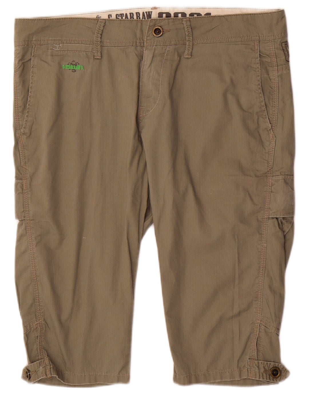 G-Star Mens Cargo Bermuda Shorts Grande W34 Algodão Bege