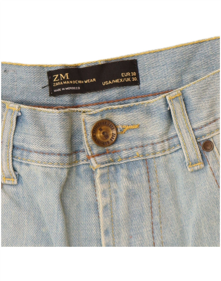 Zara Mens Slim Jeans EU 38 Pequeno W30 L34 Azul Algodão