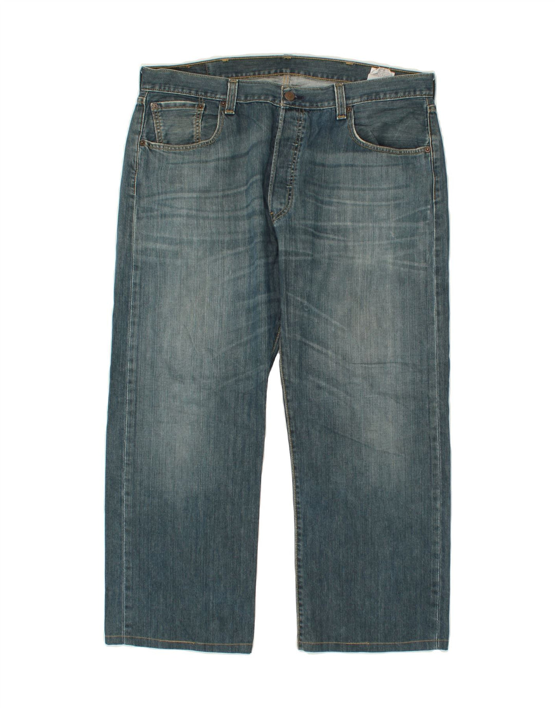 LEVI'S Masculino 501 Straight Jeans W38 L26 Azul Algodão