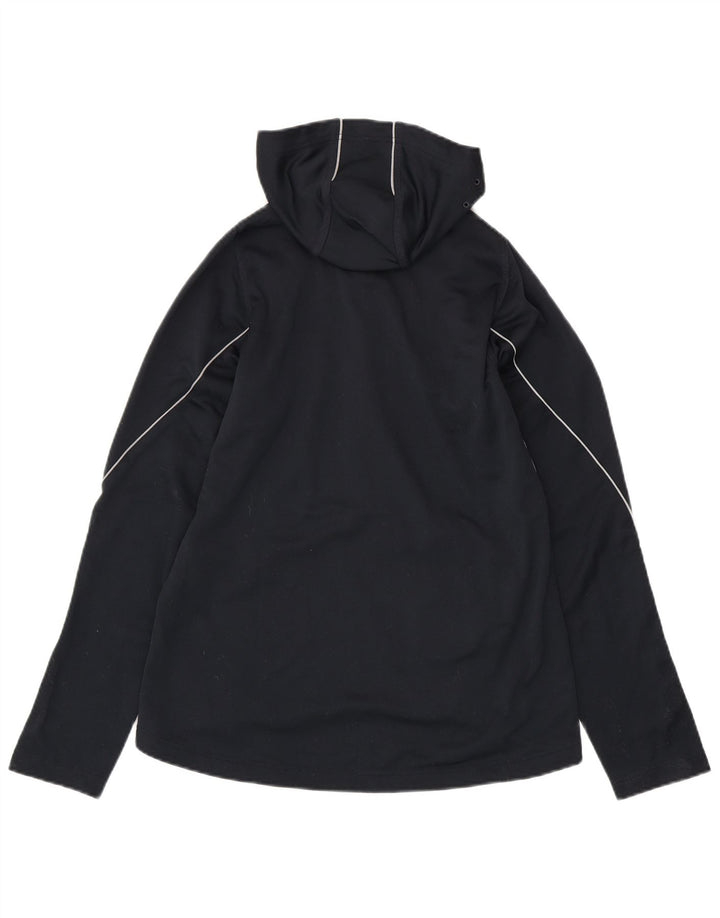 ADIDAS Womens Climawarm Zip Neck Hoodie Jumper UK 12 Médio Azul Marinho