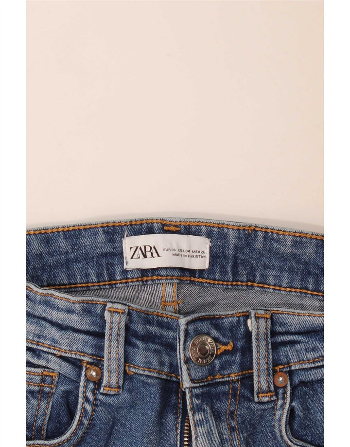 Zara Calça jeans feminina larga EU 36 XS W26 L25 Azul
