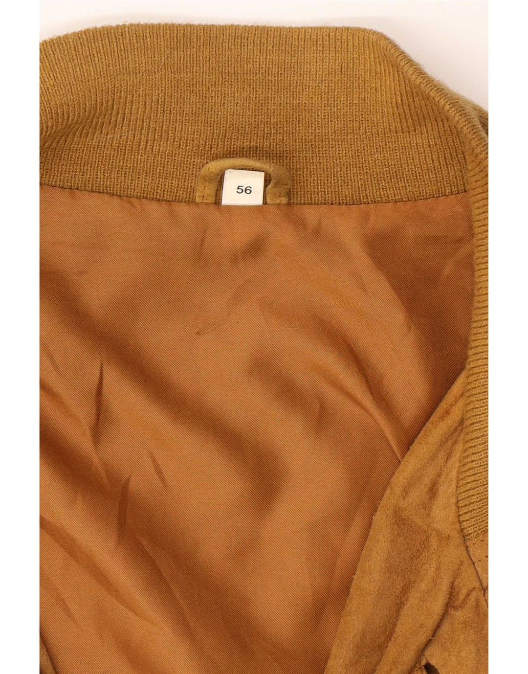 Jaqueta bomber masculina vintage de camurça IT 56 3XL couro bege