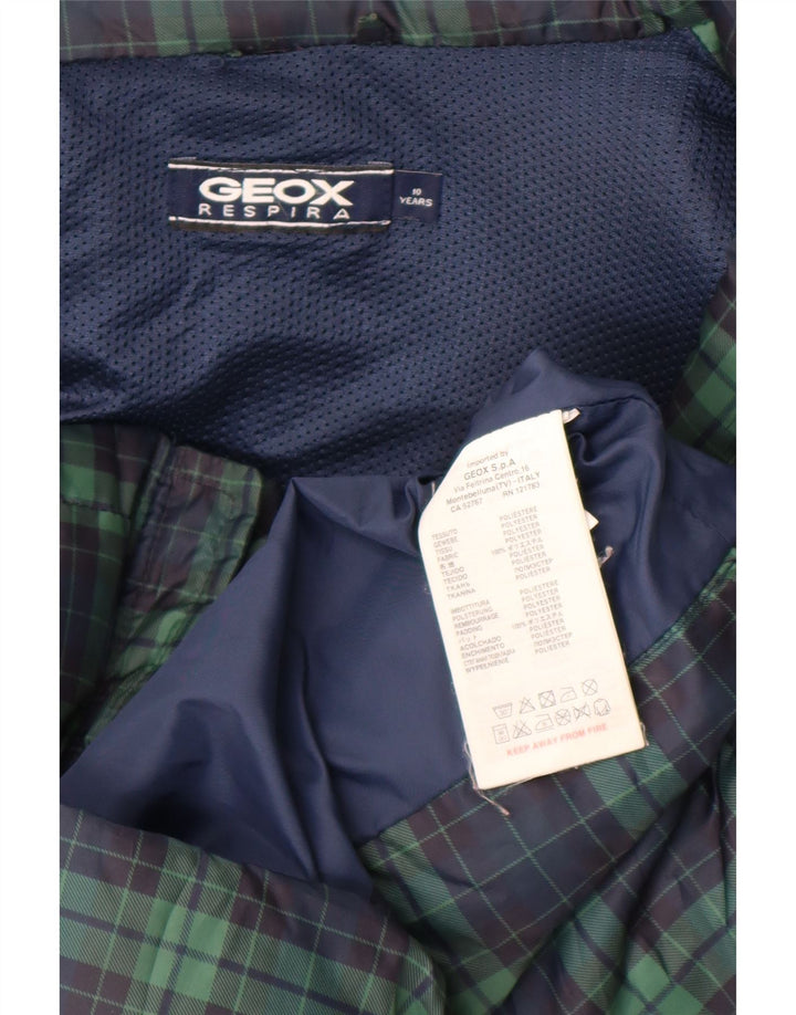 Colete acolchoado Geox Boys 9-10 anos poliéster xadrez verde