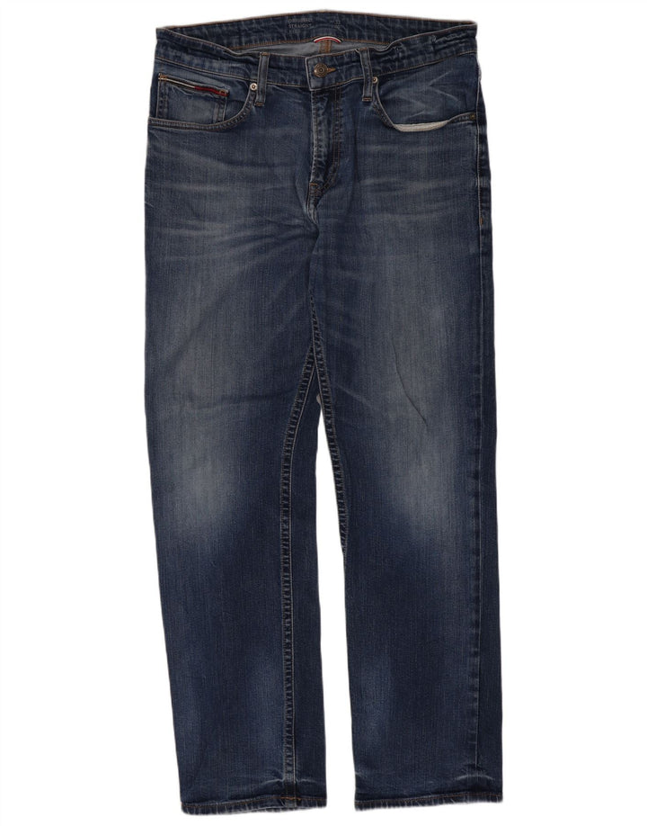 Jeans retos masculinos Tommy Hilfiger W33 L30 algodão azul