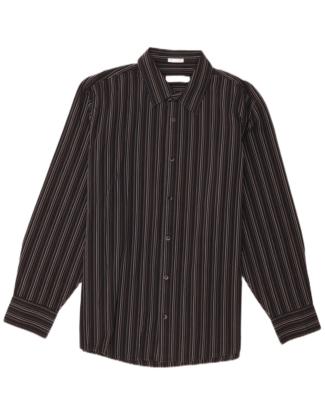Camisa masculina Calvin Klein XL listrada preta de algodão