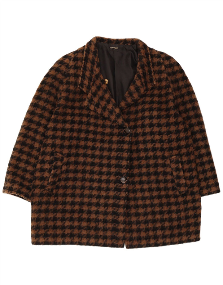 ELENA MIRO Sobretudo feminino oversized IT 43 médio marrom houndstooth retrô