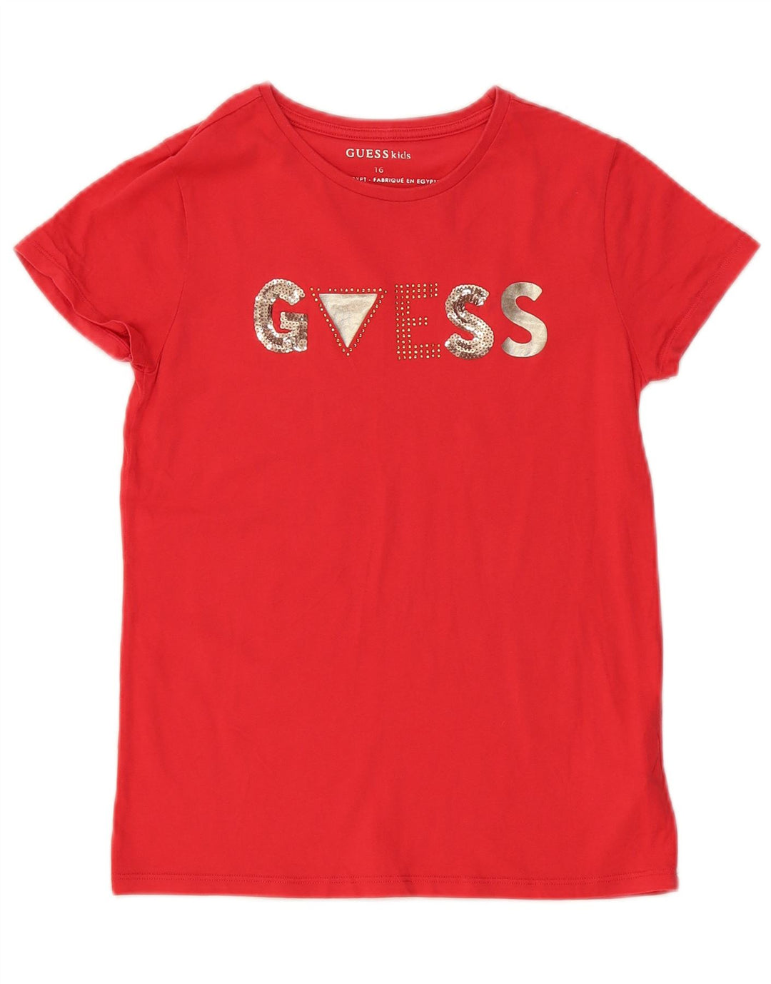 Camiseta gráfica GUESS Girls 15-16 anos algodão vermelho