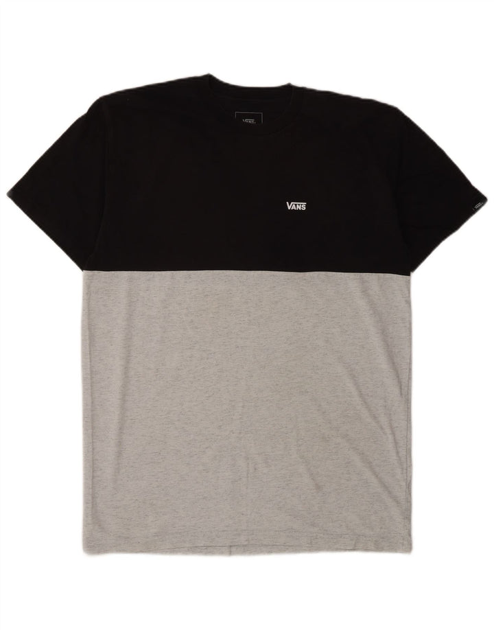 Camiseta masculina Vans Classic Fit Top cinza médio colorblock algodão