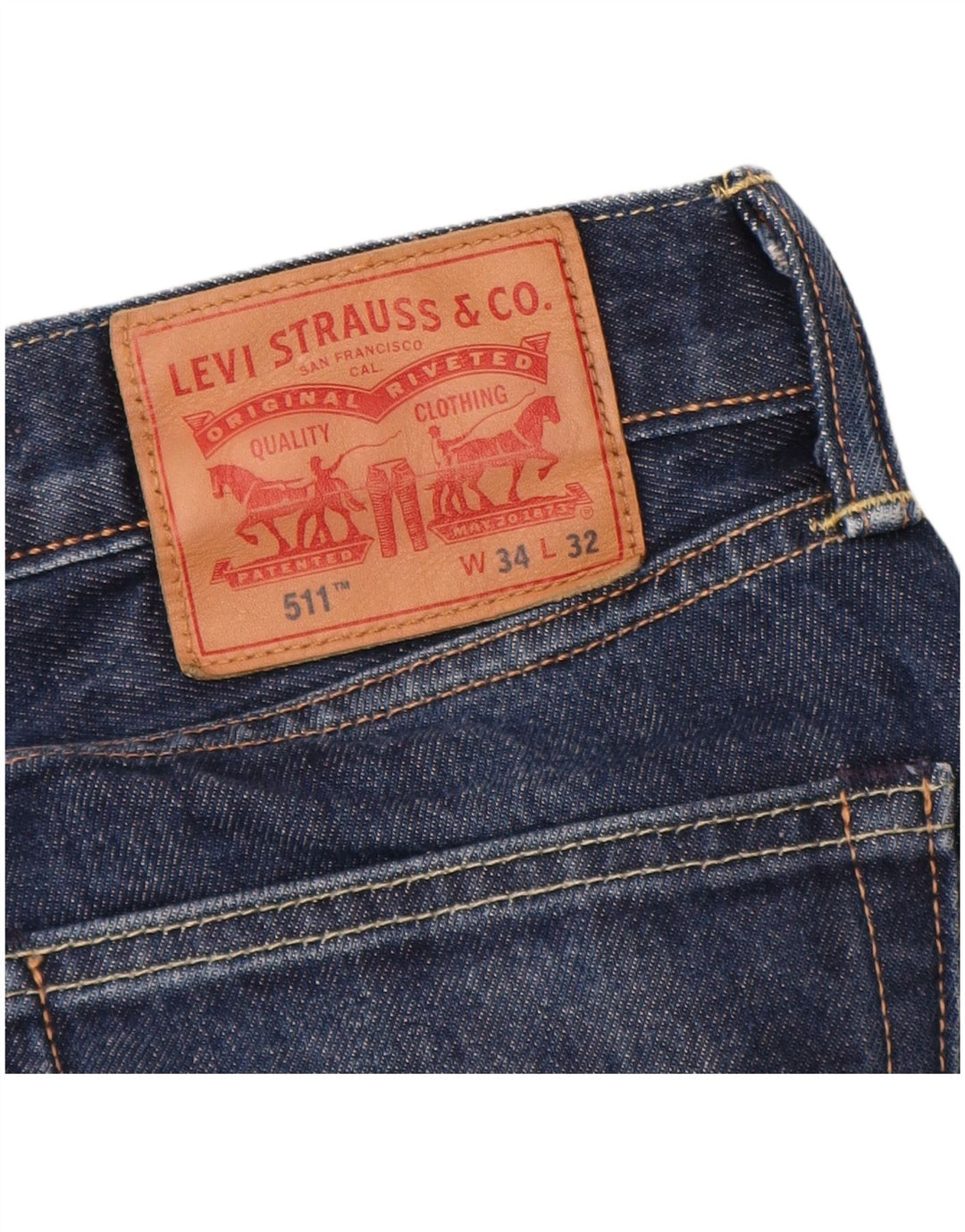 Levi's Masculino 511 Slim Jeans W34 L32 Azul Marinho Algodão