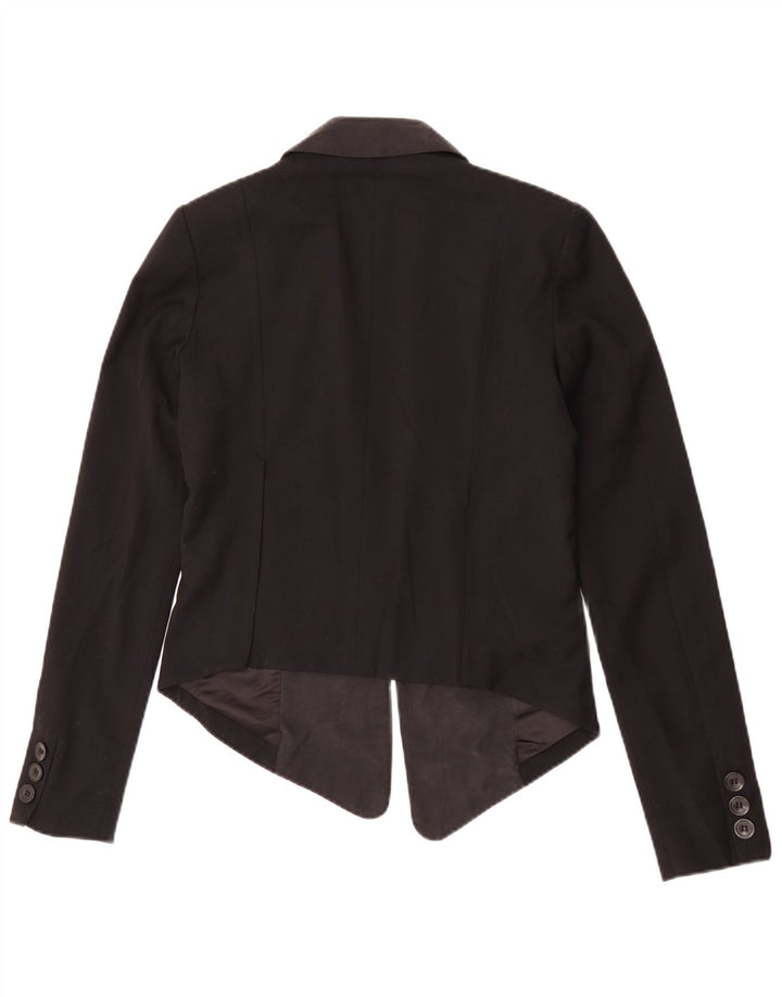 Guess Womens Crop Blazer Jacket UK 12 Médio Preto Poliéster