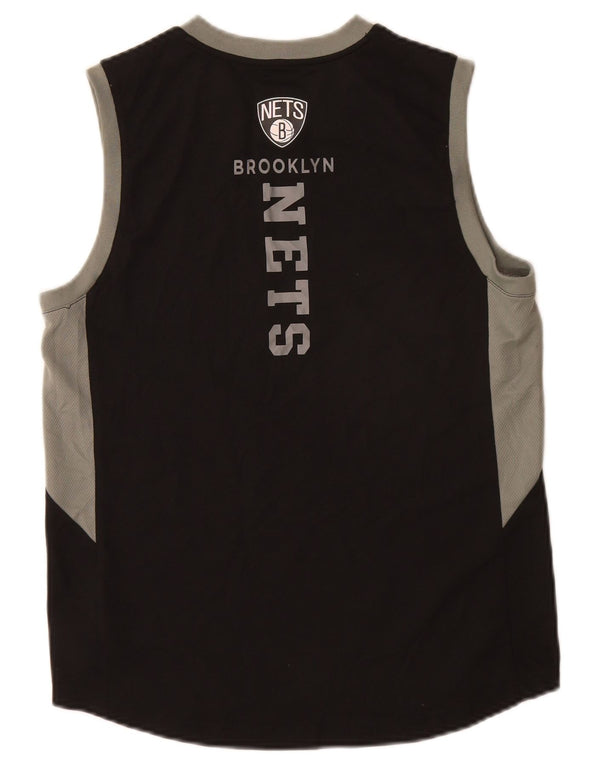 Colete gráfico NBA Boys Brooklyn Nets Top 14-15 anos grande bloco colorido preto