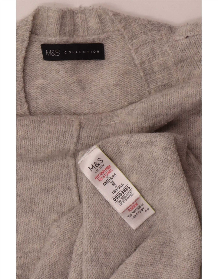 Suéter feminino Marks & Spencer com gola redonda Reino Unido 14 cinza médio acrílico