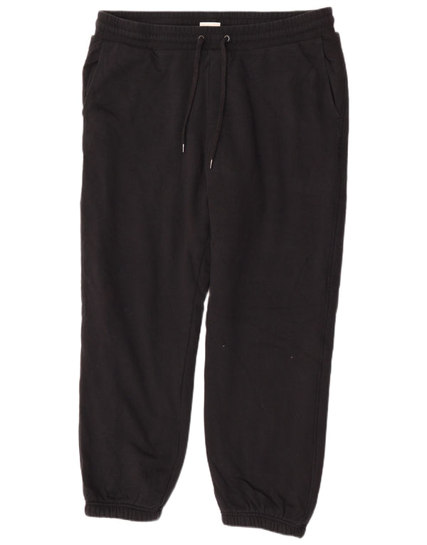 Calça esportiva masculina Marks & Spencer, joggers, algodão preto grande