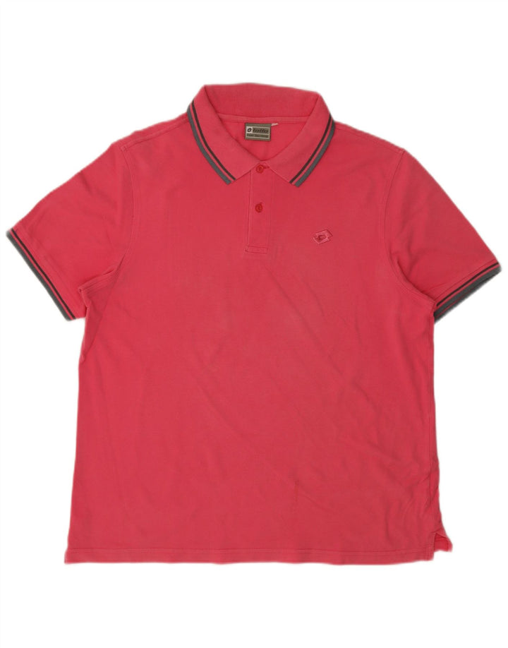 Camisa polo masculina Lotto rosa médio