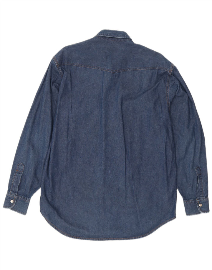Camisa jeans masculina Carrera algodão azul médio
