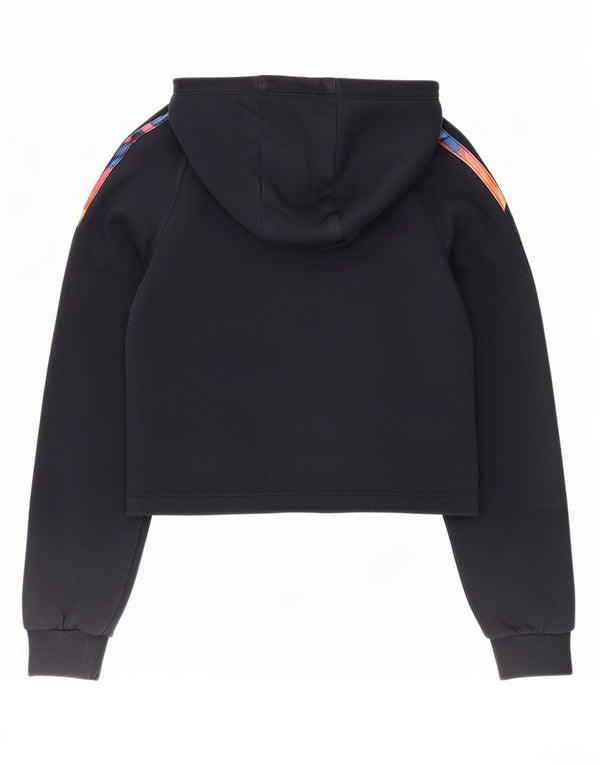 Suéter Adidas feminino com capuz cropped gráfico 9-10 anos azul marinho algodão
