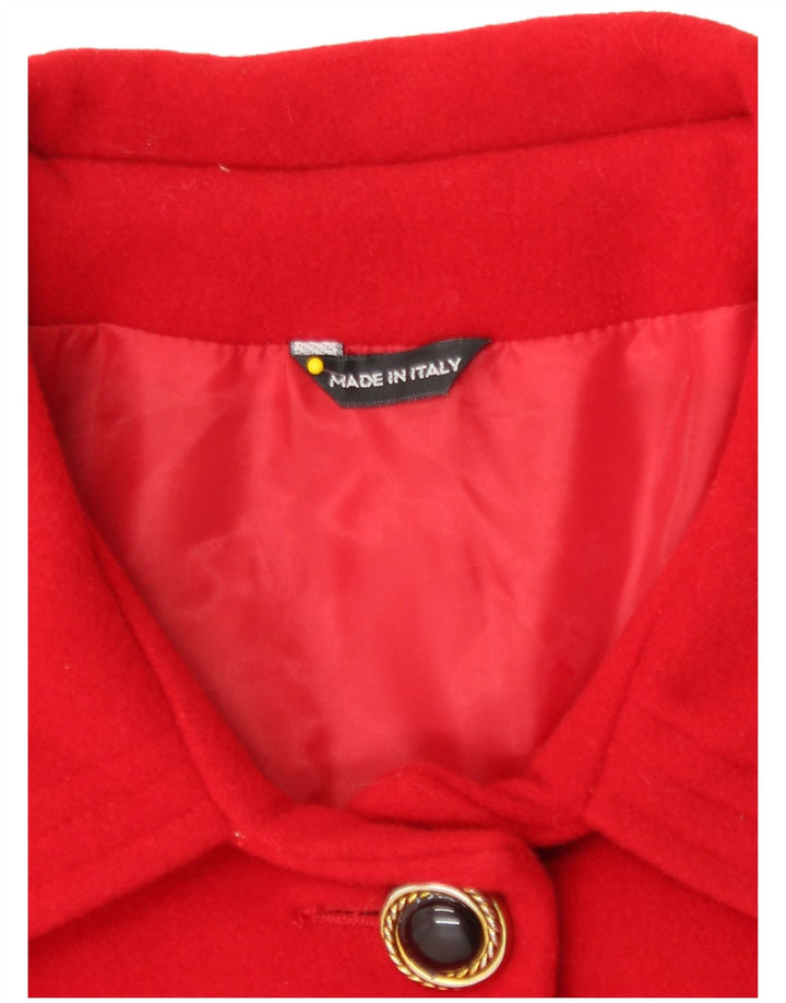 Sobretudo feminino vintage UK 16 grande vermelho