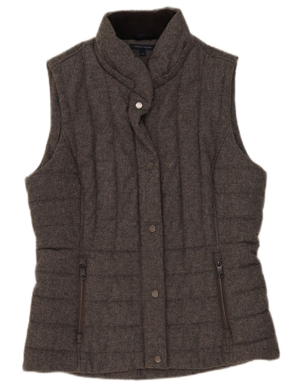 Colete acolchoado feminino Tommy Hilfiger UK 14 lã cinza médio