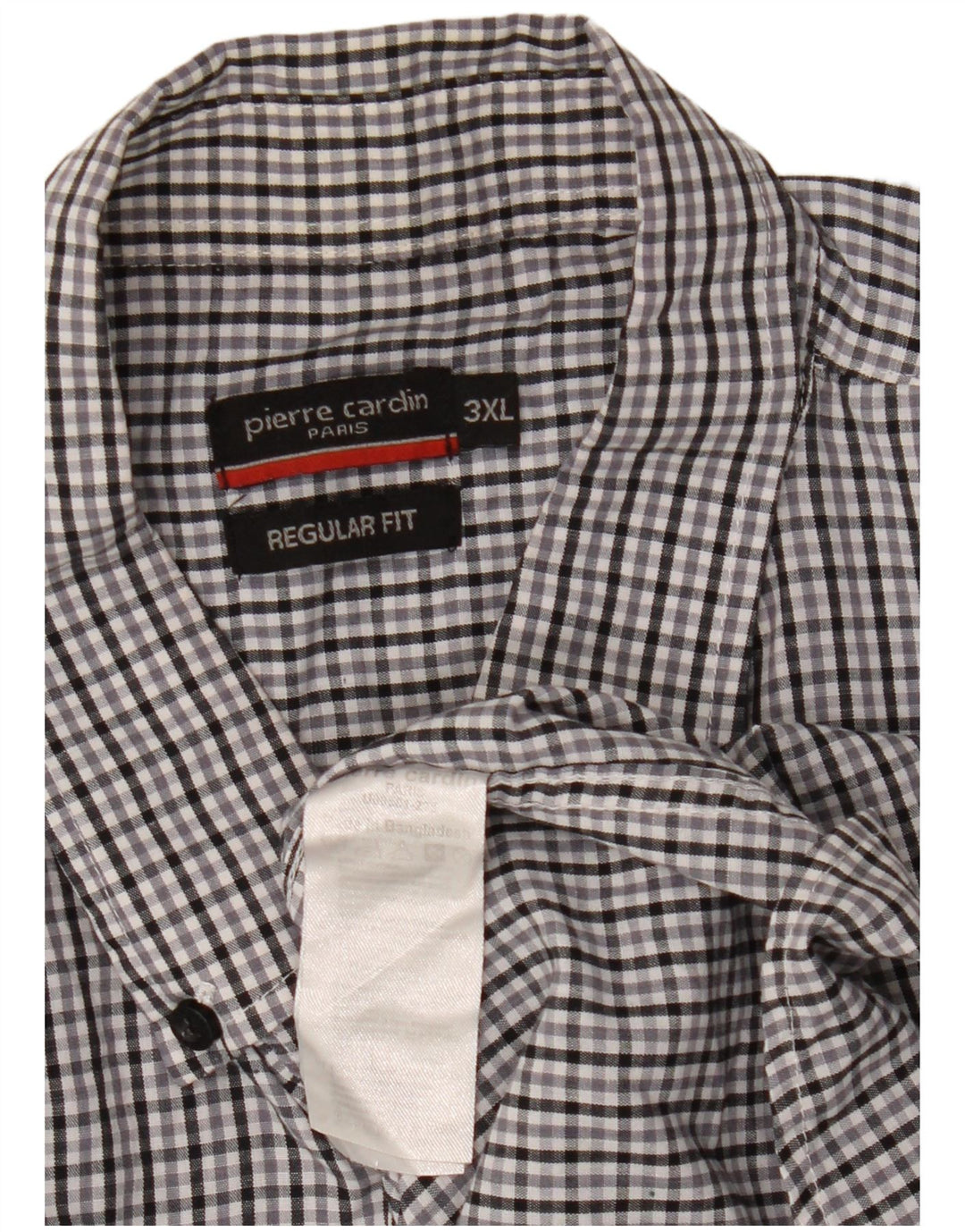 Camisa masculina Pierre Cardin de manga curta regular fit 3XL cinza xadrez poliéster