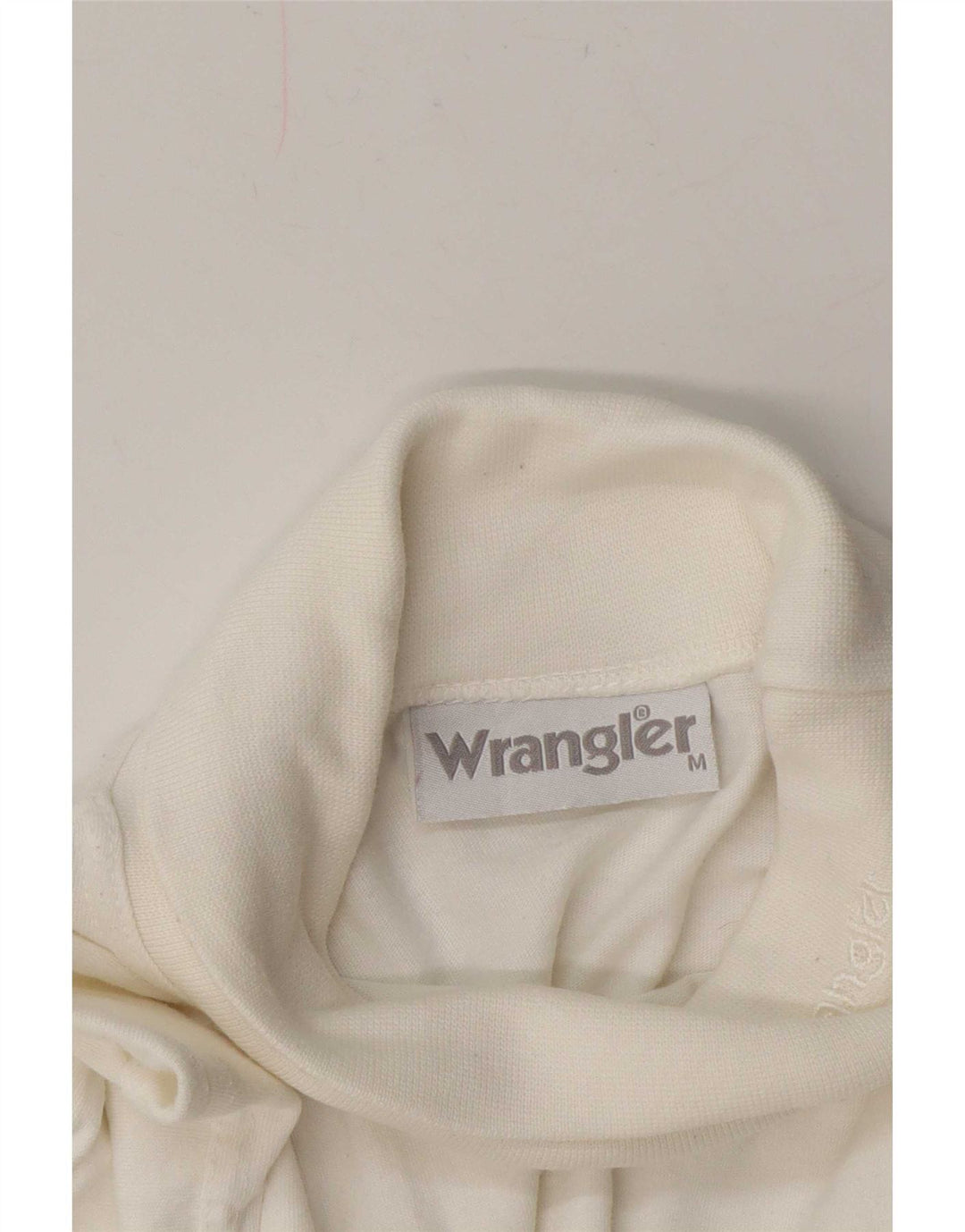 Wrangler Mens Roll Neck Top Manga Longa Médio Branco