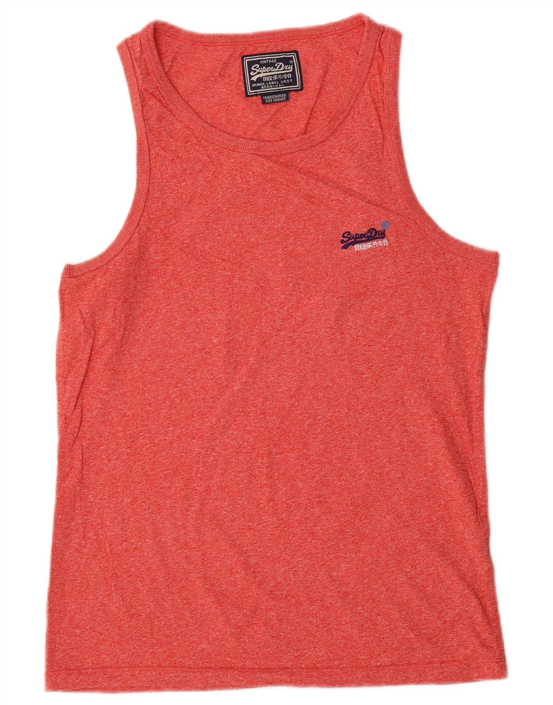 Colete masculino Superdry Top médio de algodão manchado vermelho