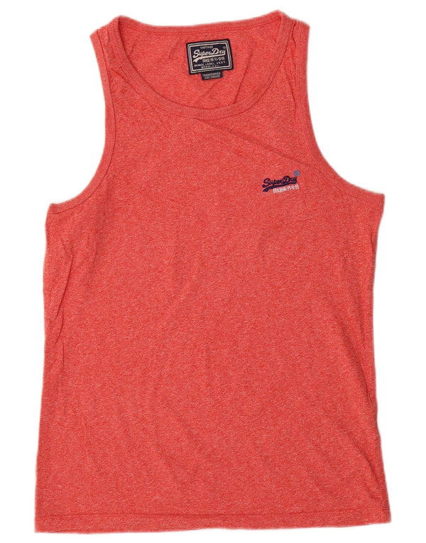 Colete masculino Superdry Top médio de algodão manchado vermelho