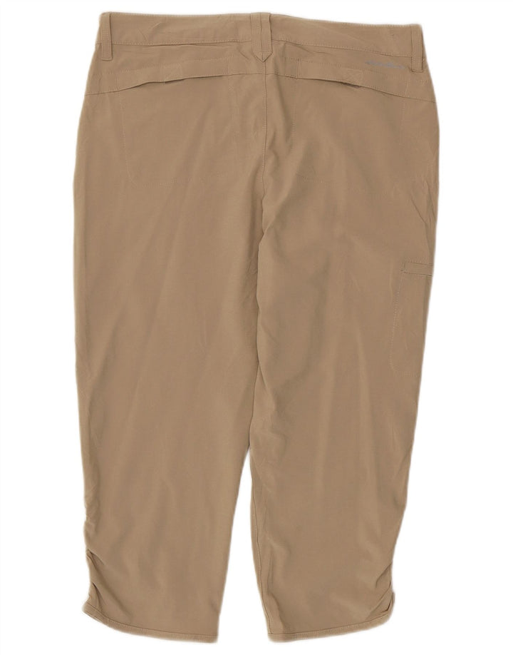 EDDIE BAUER Calça feminina reta cargo capri US 6 médio W30 L21 bege