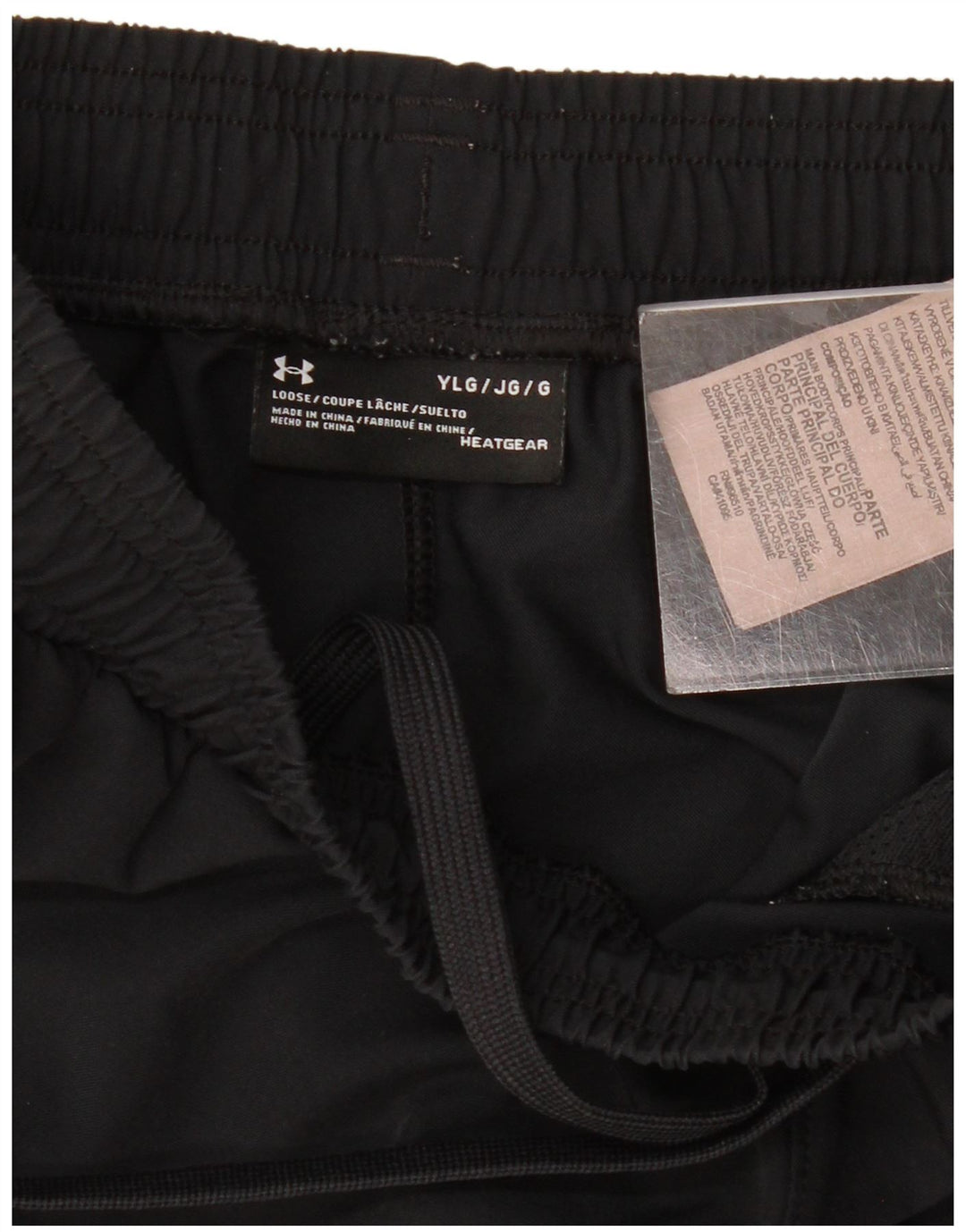 Shorts esportivos gráficos UNDER ARMOUR Boys Heat Gear 11-12 anos grandes pretos