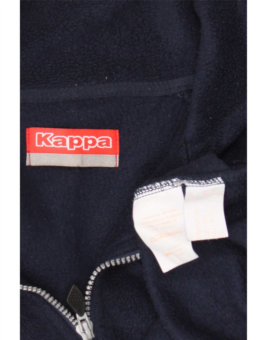 Kappa Mens Zip Neck Fleece Jumper Pequeno Poliéster Azul Marinho