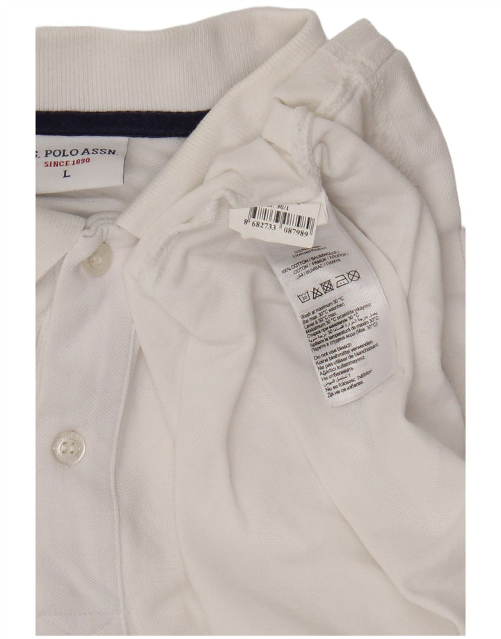US Polo Assn. Camisa masculina grande algodão branco