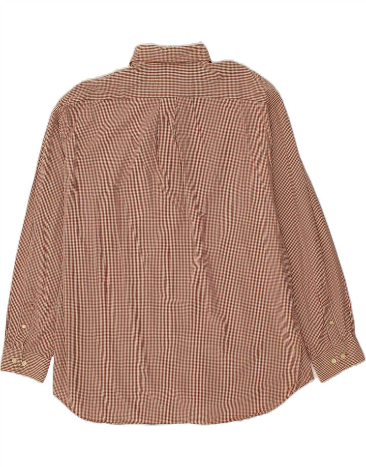 EDDIE BAUER Mens Shirt 2XL Brown Gingham Cotton Vintage Eddie Bauer and Second-Hand Eddie Bauer from Messina Hembry 