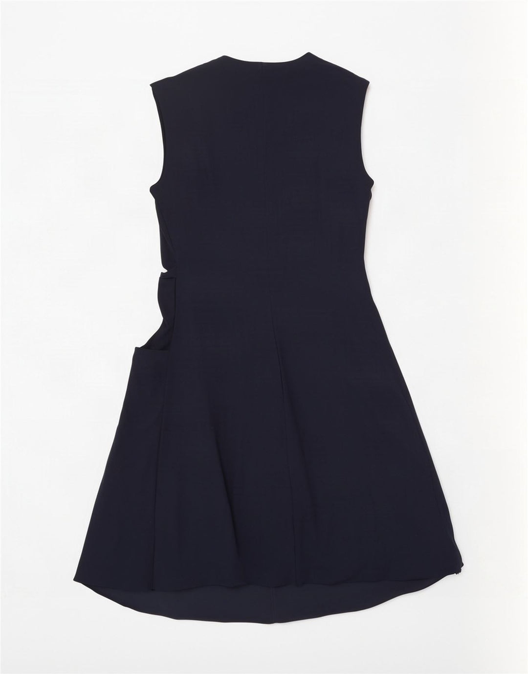 Max&Co. Vestido feminino sem mangas evasê UK 14 grande azul marinho poliamida