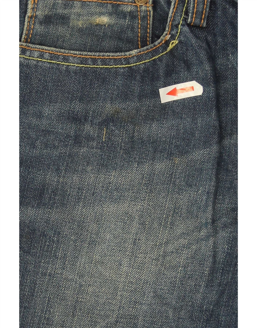 Iceberg Mens Milan Distressed Slim Jeans W34 L32 Azul Algodão