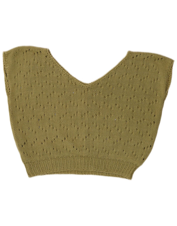 Regata feminina vintage com corte solto e colete UK 14 verde grande