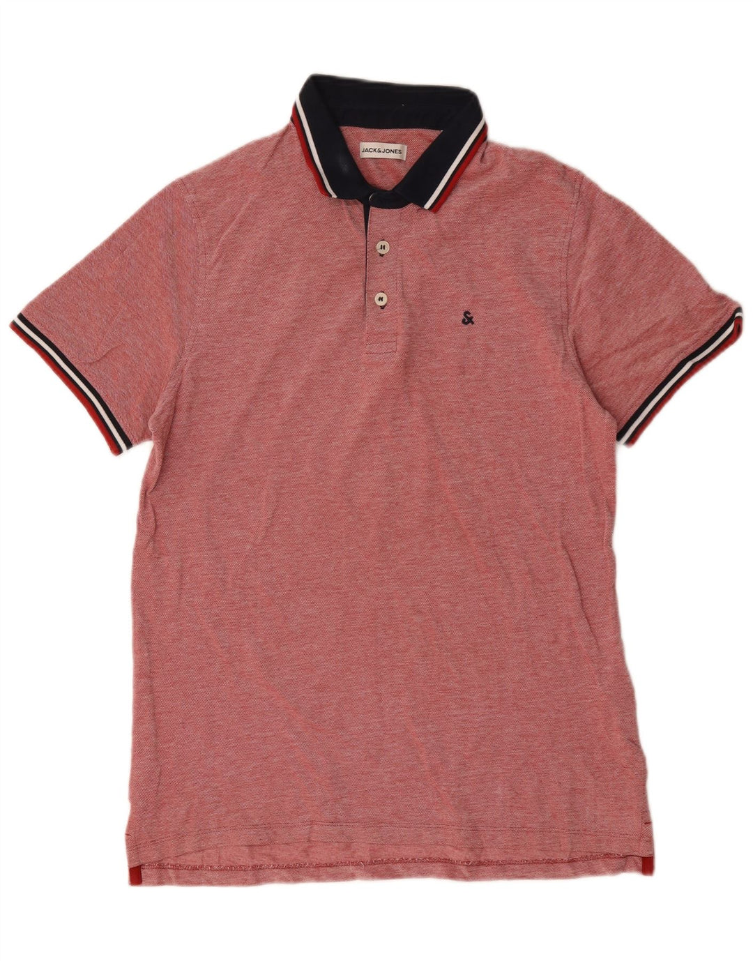 Camisa polo masculina Jack & Jones grande algodão colorblock vermelho