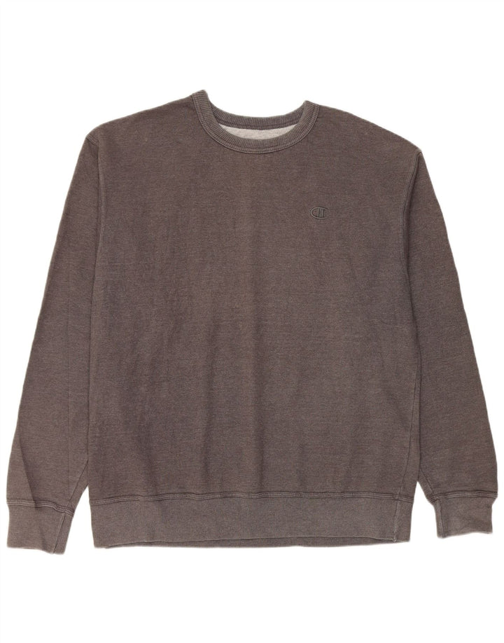 Champion moletom masculino jumper grande algodão cinza