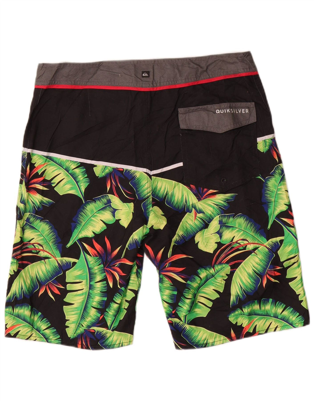 Quiksilver Shorts de natação masculino médio preto floral poliéster
